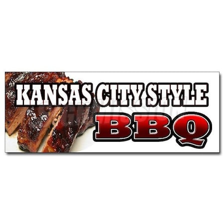 Signmission KANSAS CITY STYLEBBQ DECAL sticker beef brisket ribs pork barbque open, D-12 Kansas City Style BBQ D-12 Kansas City Style BBQ